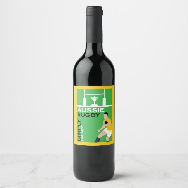 Australia Rugby Player Wine Label (Front)