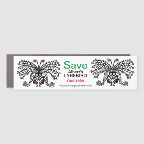 Australia _ Save Alberts LyreBIRD _ Wildlife _ Car Magnet