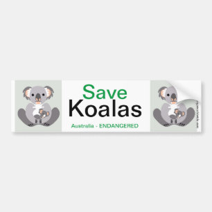 Australia -Save KOALAS- Wildlife warrior Bumper Sticker