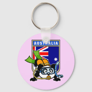 Australia Scuba Diving Panda Keychain