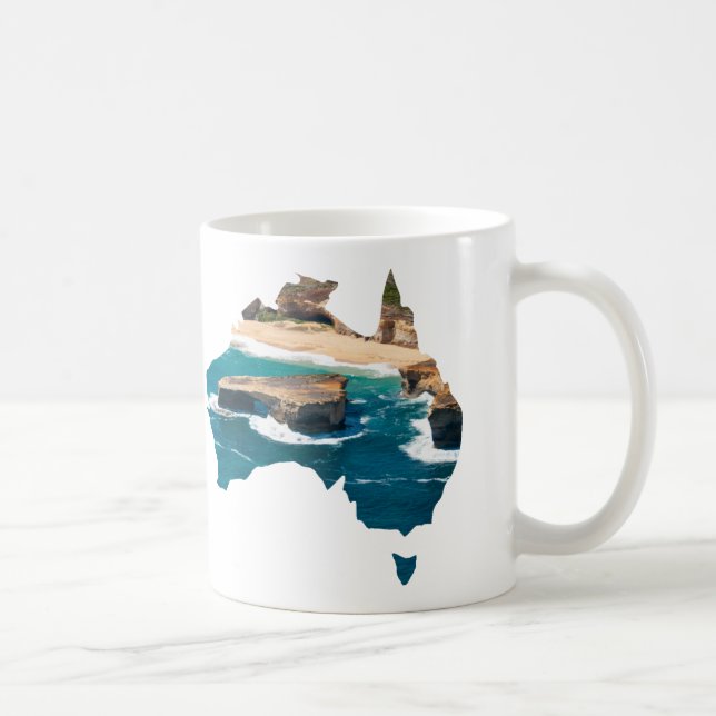 Australia Shape London Bridge Great Ocean Road Coffee Mug (Right)