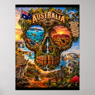 Australia Skull Art Print State of Mind