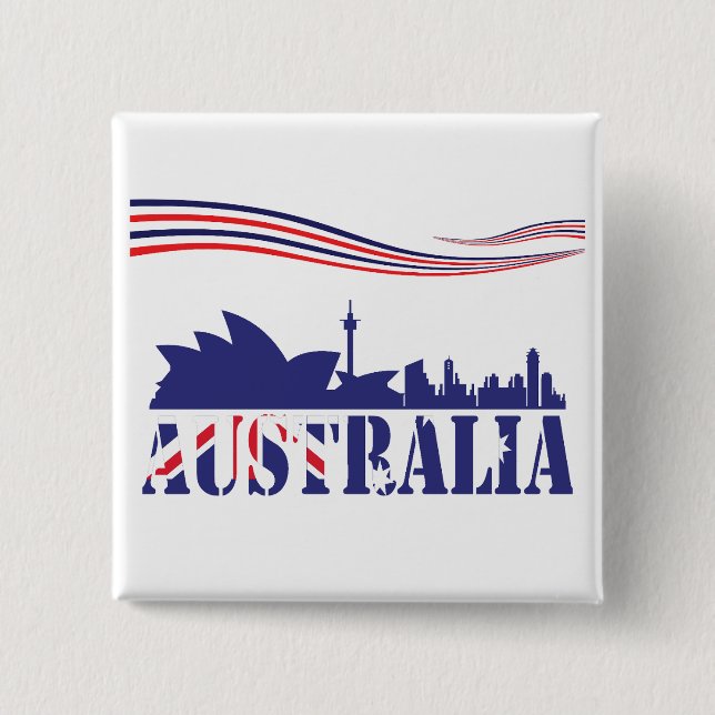 Australia Skyscaape  Button (Front)
