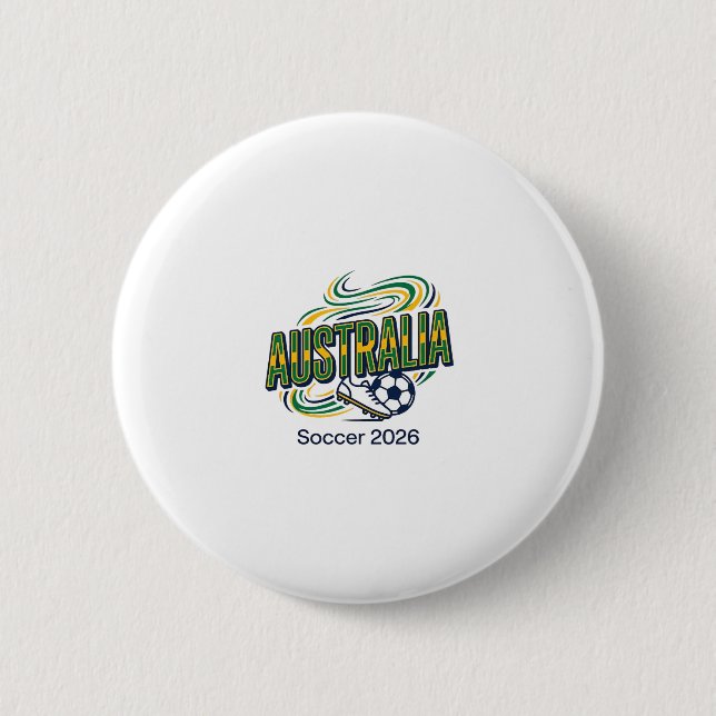 Australia Soccer 2026 Soccer Bold Country Typograp Button (Front)