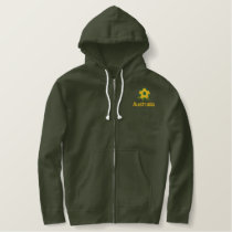 Australia Soccer ball Embroidered Basic Zip Hoodie