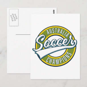 Australia soccer champions logo. postcard
