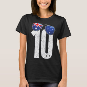 Australia Soccer Player Number 10 Australian Flag T-Shirt