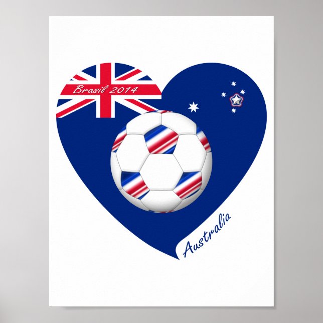 "AUSTRALIA" Soccer Team. Fútbol de Australia. Poster (Front)