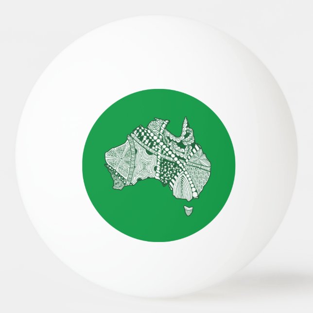 Australia Souvenir Map Art Ping-Pong Ball (Back)