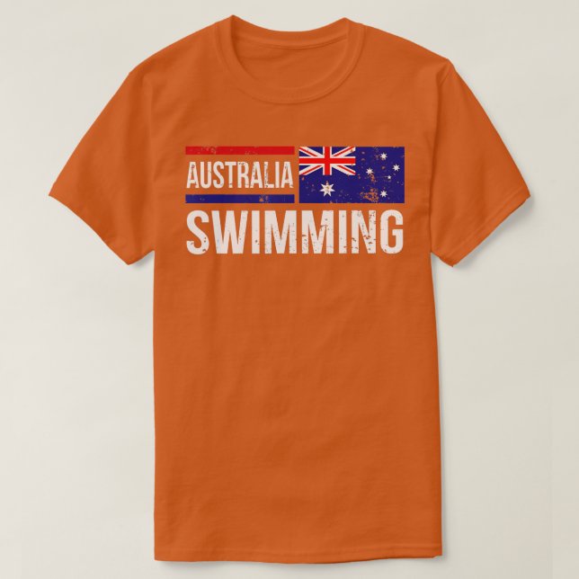Australia Swimming Team Competitive Aussie Flag Pr T-Shirt (Design Front)