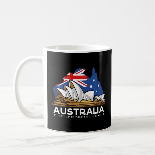Australia Sydney Gps Coordinates Opera House  Coffee Mug