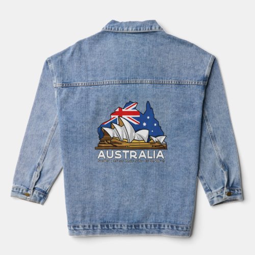 Australia Sydney Gps Coordinates Opera House  Denim Jacket