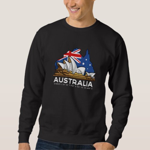 Australia Sydney Gps Coordinates Opera House Sweatshirt