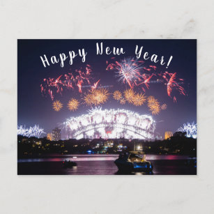 Australia Sydney Harbour Bridge Fireworks NYE Holiday Postcard