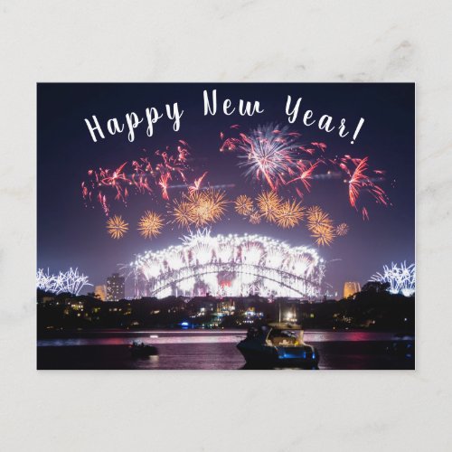 Australia Sydney Harbour Bridge Fireworks NYE Postcard