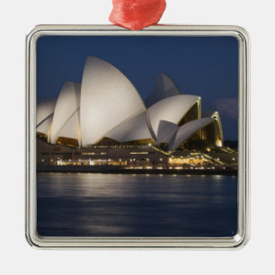 Australia, Sydney. Opera House at night on Metal Ornament