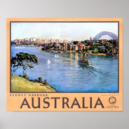 Australia Sydney Restored Vintage Travel Poster