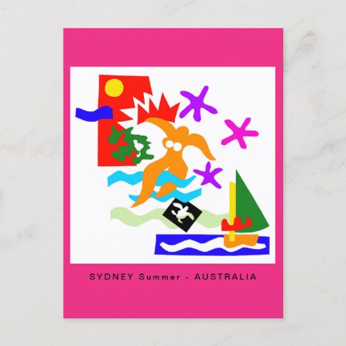 Australia _ SYDNEY Summer _ Pink Postcard