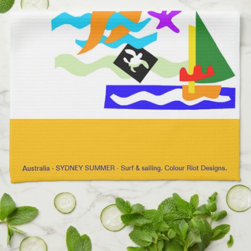 Australia _ SYDNEY SUMMER _ Surf  sailing _ Kitchen Towel