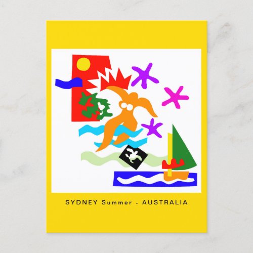 Australia _ SYDNEY Summer _ Yellow sand and sea Postcard