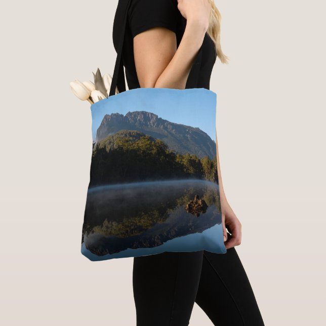 Australia Tasmania Mountain Reflections Lake Photo Tote Bag (Close Up)