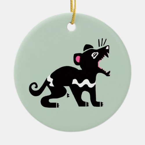 Australia _ TASMANIAN DEVIL_ Wildlife  _ Green Ceramic Ornament