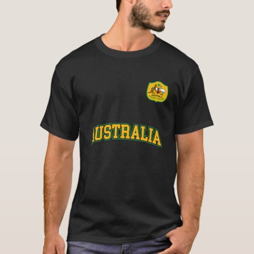 Australia Team Sports Soccer Australian Flag Jerse T_Shirt