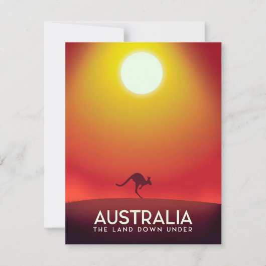 Australia " The land down under" vacation print. (Front)