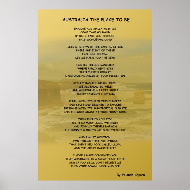 Australia the Place to Be Poster (Front)