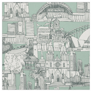 Australia toile de jouy balsam duck egg fabric