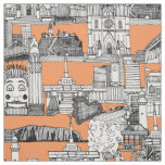 AUSTRALIA toile de jouy tangerine Fabric