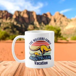Australia Trip Kangaroo Sunset Custom Keepsake Coffee Mug