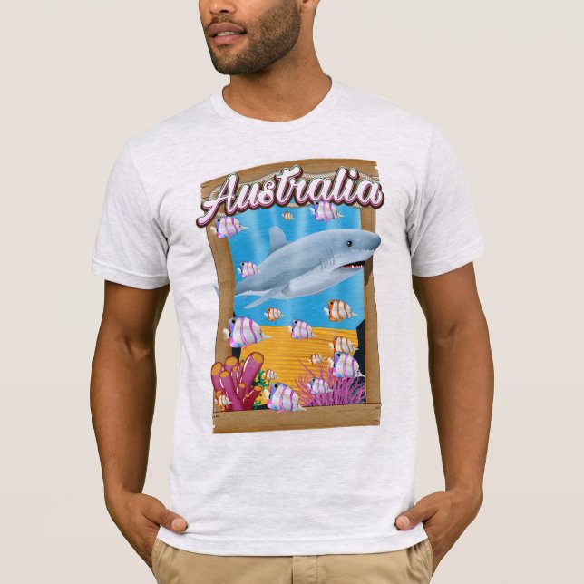 Australia Underwater shark travel poster T-Shirt (Front)