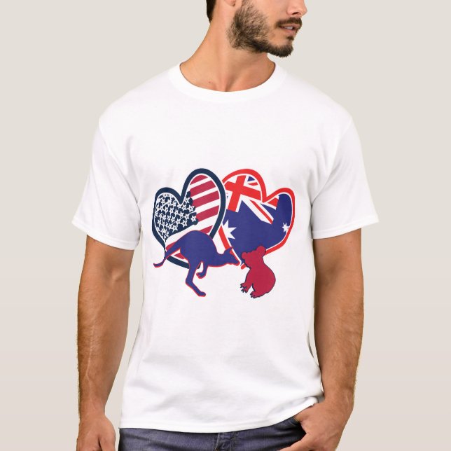 Australia USA Kangaroo Koala T-Shirt (Front)