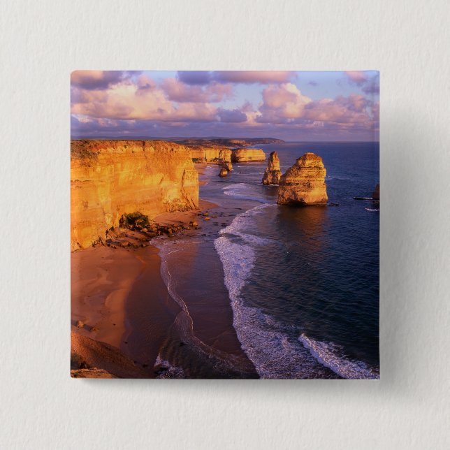 Australia, Victoria. 12 Apostles, Port Pinback Button (Front)