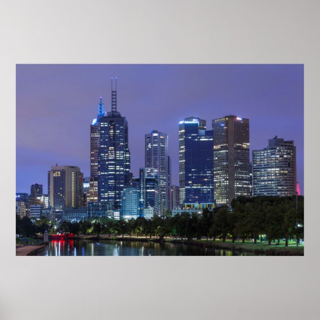 Australia, Victoria, Melbourne, skyline along Poster (Front)