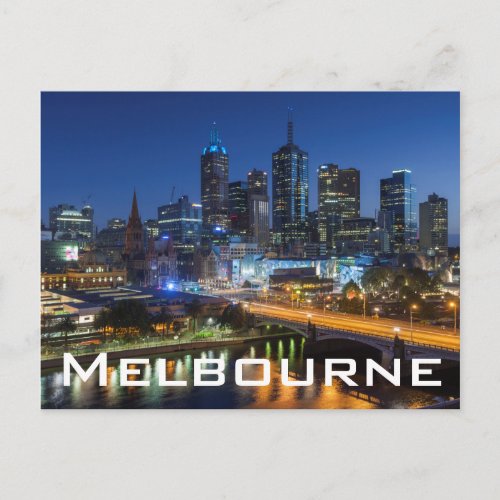 Australia Victoria Melbourne skyline with Postcard