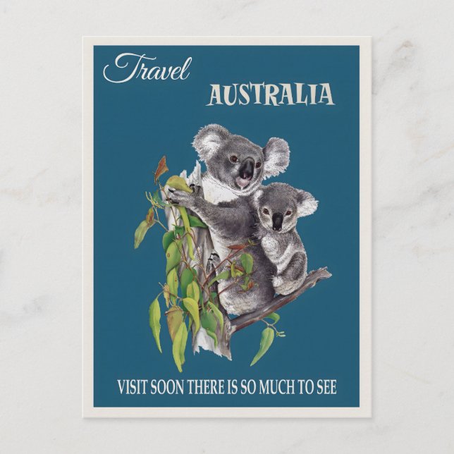 Australia vintage poster holiday postcard (Front)