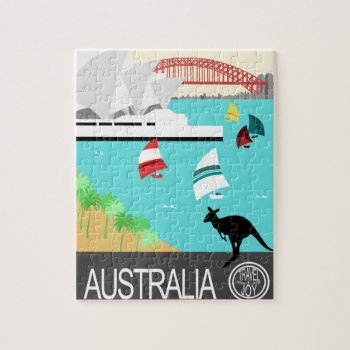 Australia Vintage Poster Jigsaw Puzzle by CateLE at Zazzle