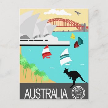 Australia Vintage Poster Postcard by CateLE at Zazzle