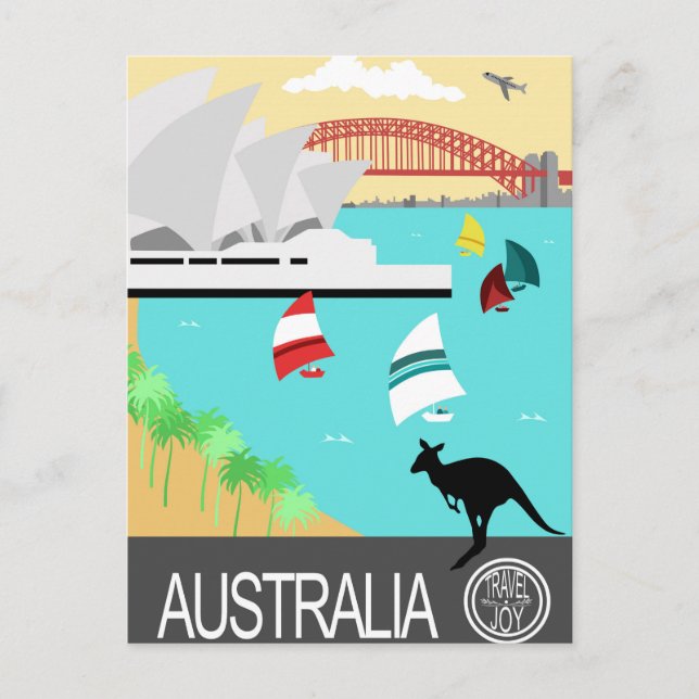 Australia vintage poster postcard (Front)