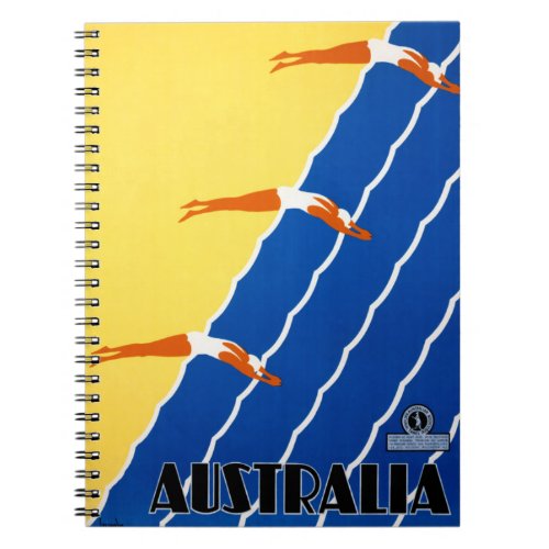 Australia Vintage Poster Restored Notebook