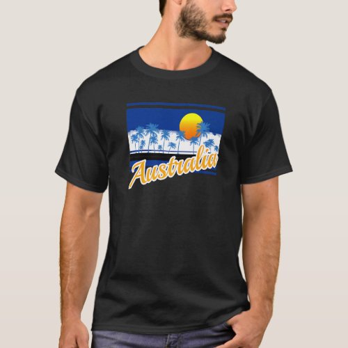 Australia Vintage Surf Style Retro Beach T_Shirt