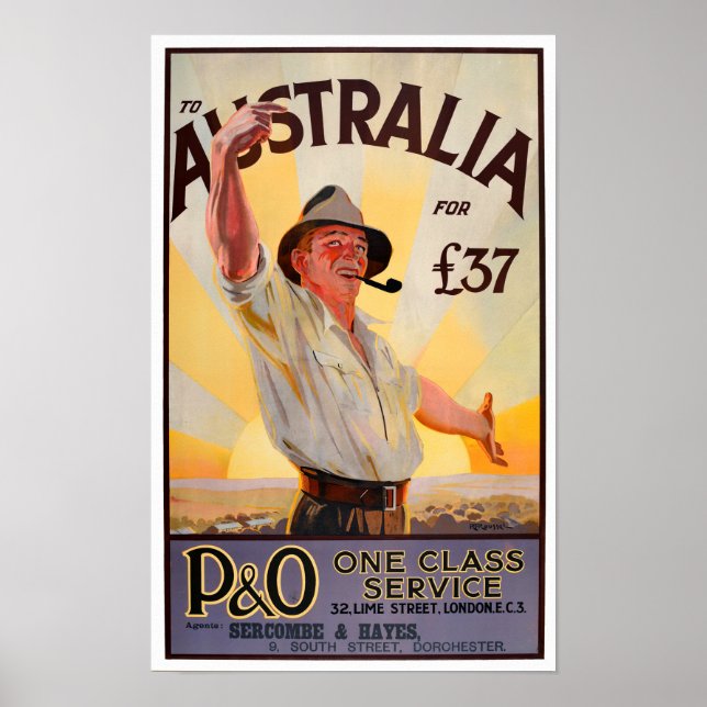 Australia vintage travel poster (Front)