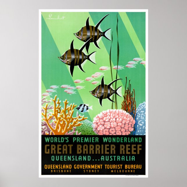 Australia Vintage Travel Poster Restored (Front)