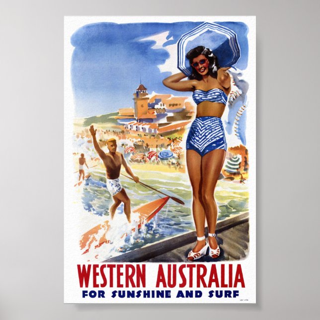Australia Vintage Travel Poster Restored (Front)