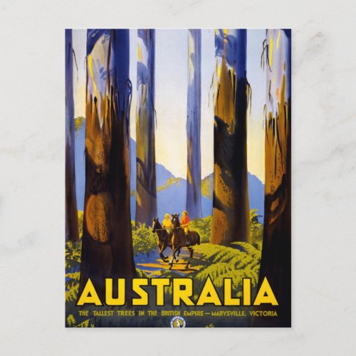 Australia Vintage Travel Poster Restored Postcard