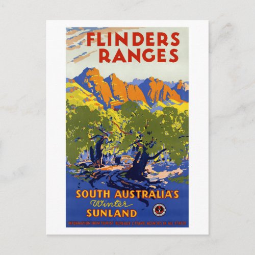 Australia Vintage Travel Poster Restored Postcard