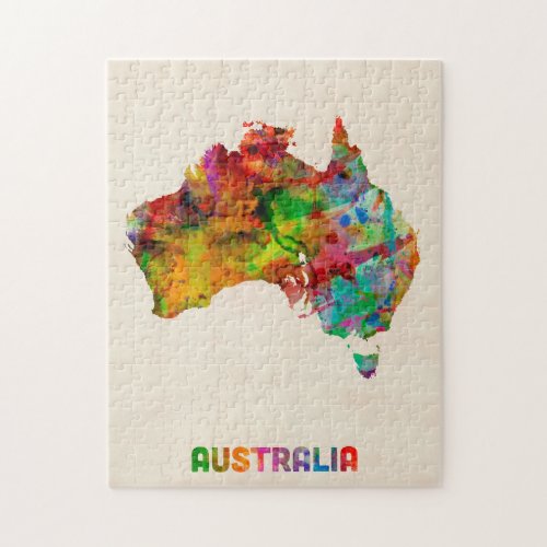 Australia Watercolor Map Jigsaw Puzzle