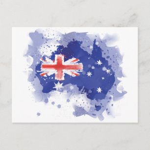 Australia Watercolor Map Postcard